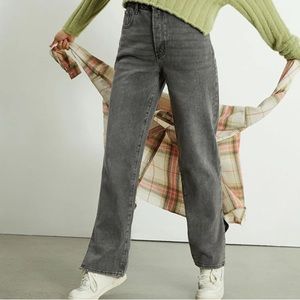 NEW PACSUN GRAY SLIT DAD JEANS SIZE:24